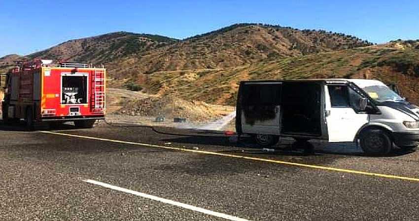 SEYİR HALİNDEKİ ARAÇ YANDI