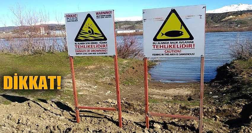 MURAT NEHRİ KIYISINA ‘SUYA GİRMEK TEHLİKELİDİR’ TABELASI ASILDI
